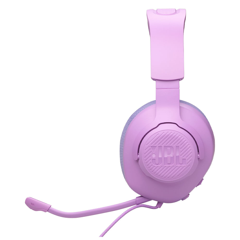 Miniatura Fone de Ouvido JBL Quantum 100 M2 Headset Gamer Rosa e Lilás Microfone Boom Destacável