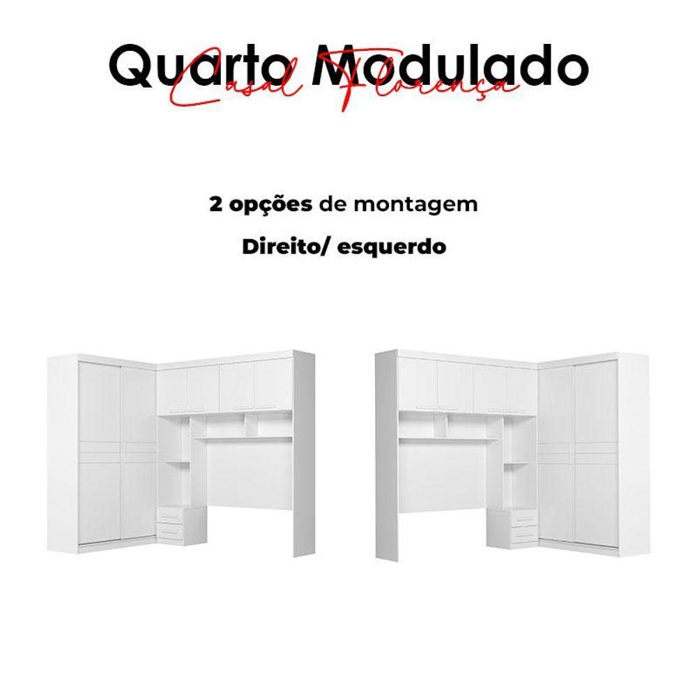 Miniatura Quarto Modulado Casal Florença Branco Brilho - Moval