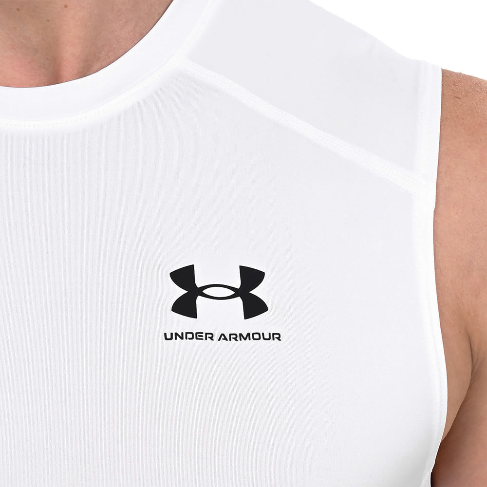 Regata de Compressão Masculina Under Armour HeatGear 2GG Branco