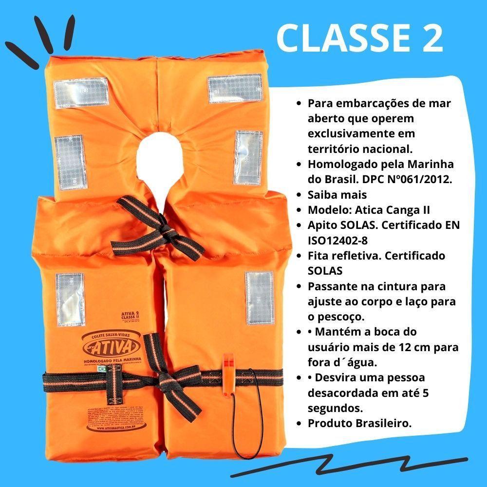 Miniatura Kit 6 Colete Salva Vidas Homologado Classe Ii P 35 A 55 Kg