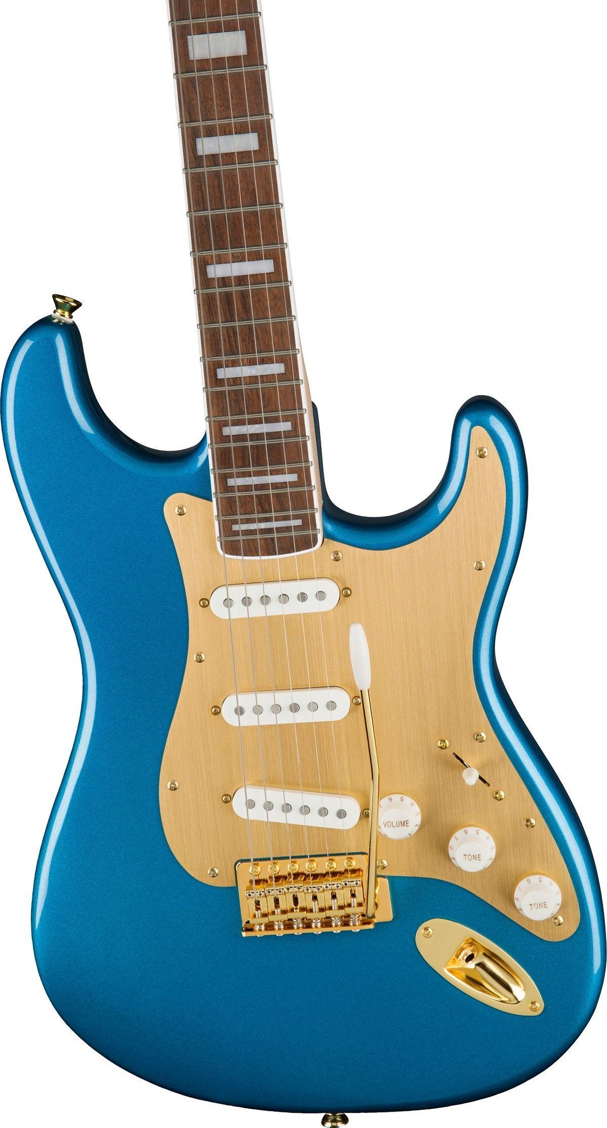 Miniatura Guitarra Fender 40Th Strat. Gold Edit/Lake Placid Blue