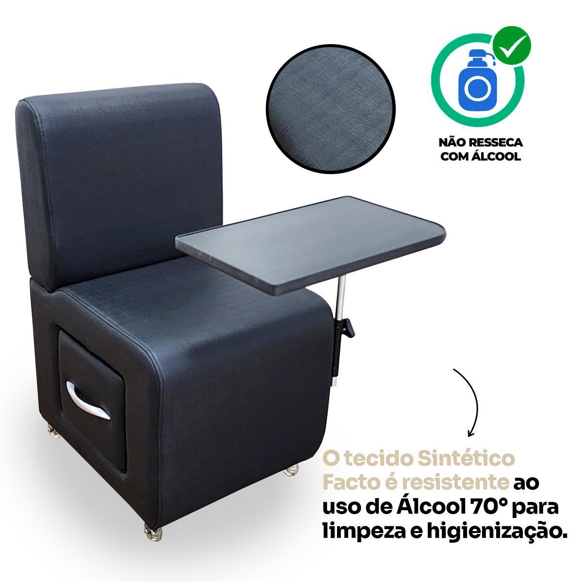 Cadeira Cirandinha Manicure Com Gavetão Rodas Gel E Apoio