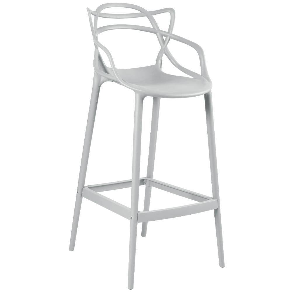 Miniatura Kit 4 Cadeiras + 2 Banquetas Altas Masters Allegra Cinza Claro