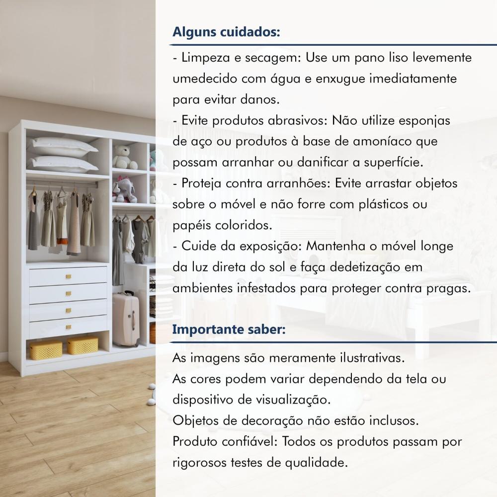 Quarto Infantil Completo Closet Eloá e Cama Irlanda Branco
