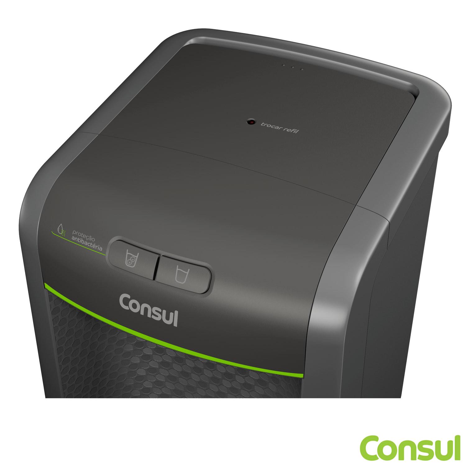 Miniatura Purificador de Água Consul Cinza Refrigerado, com Proteção Antibactérias - CPB34AF Bivolt
