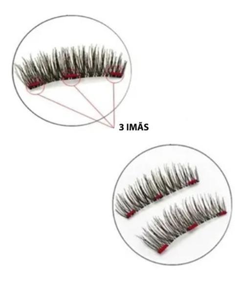 Miniatura Cilios Postiços Magneticos 3 Imas Efeito 6D Volume Natural