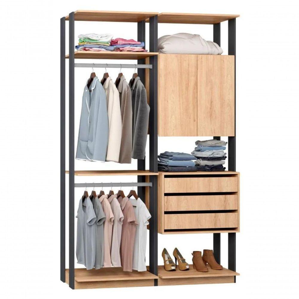 Miniatura Closet Guarda Roupa 1 Arm. 3 Gav. 2 Cab. Linha Clothes