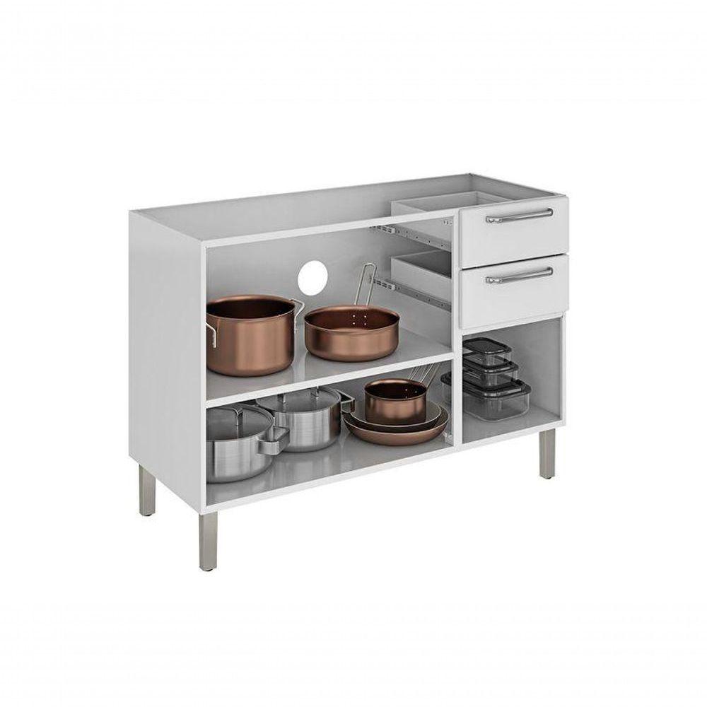 Miniatura Balcão Cozinhas Itatiaia Tarsila - 3 Portas E 2 Gavetas C- Entrada Para Pia - Branco