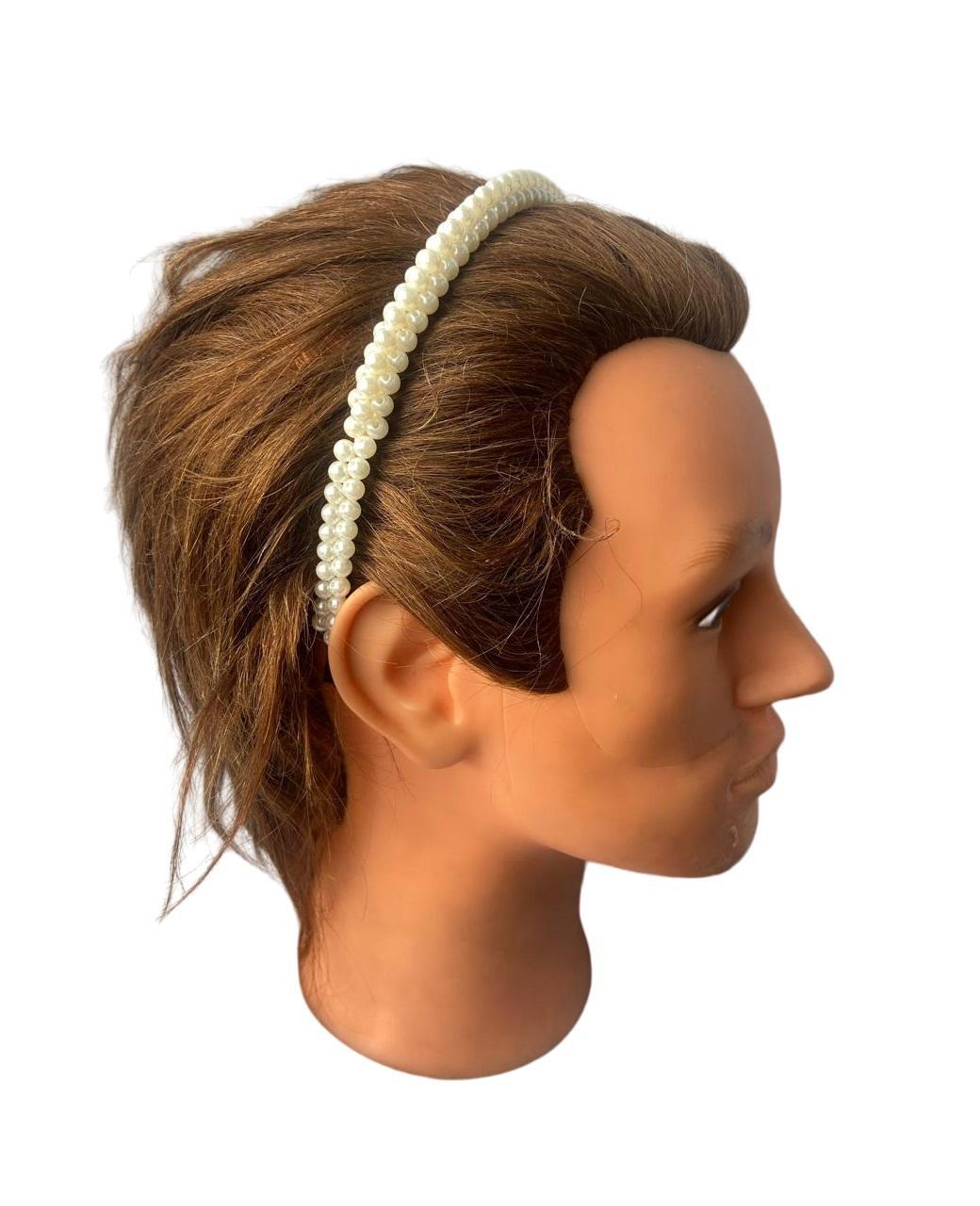 Miniatura Arco Tiara Pérola Acessório Cabelo Para Penteados 14Cm