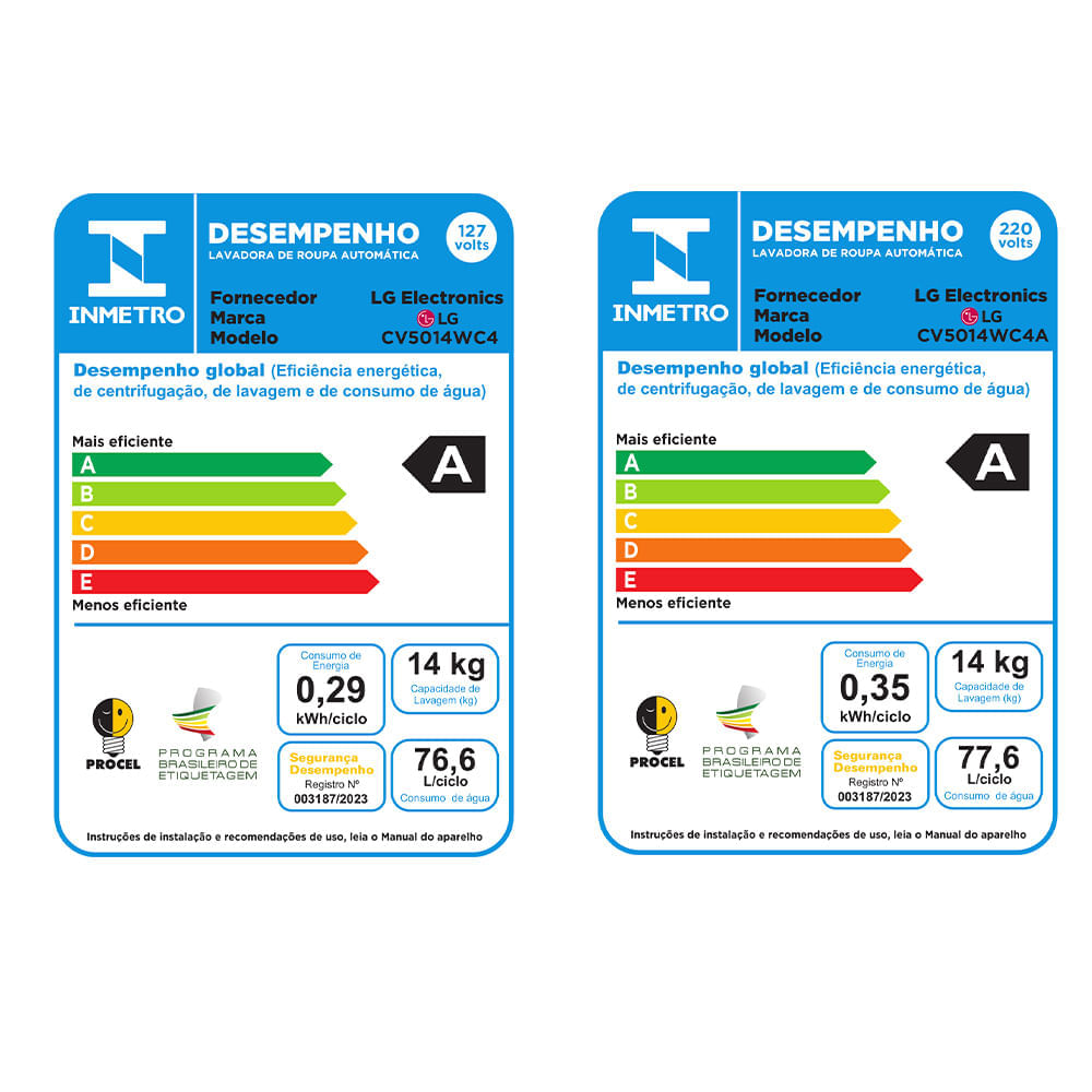 Lava & Seca 14 Kg LG Smart com Inteligência Artificial AIDD™ Branca com 13 Programas de Lavagem - CV5014WC4 110