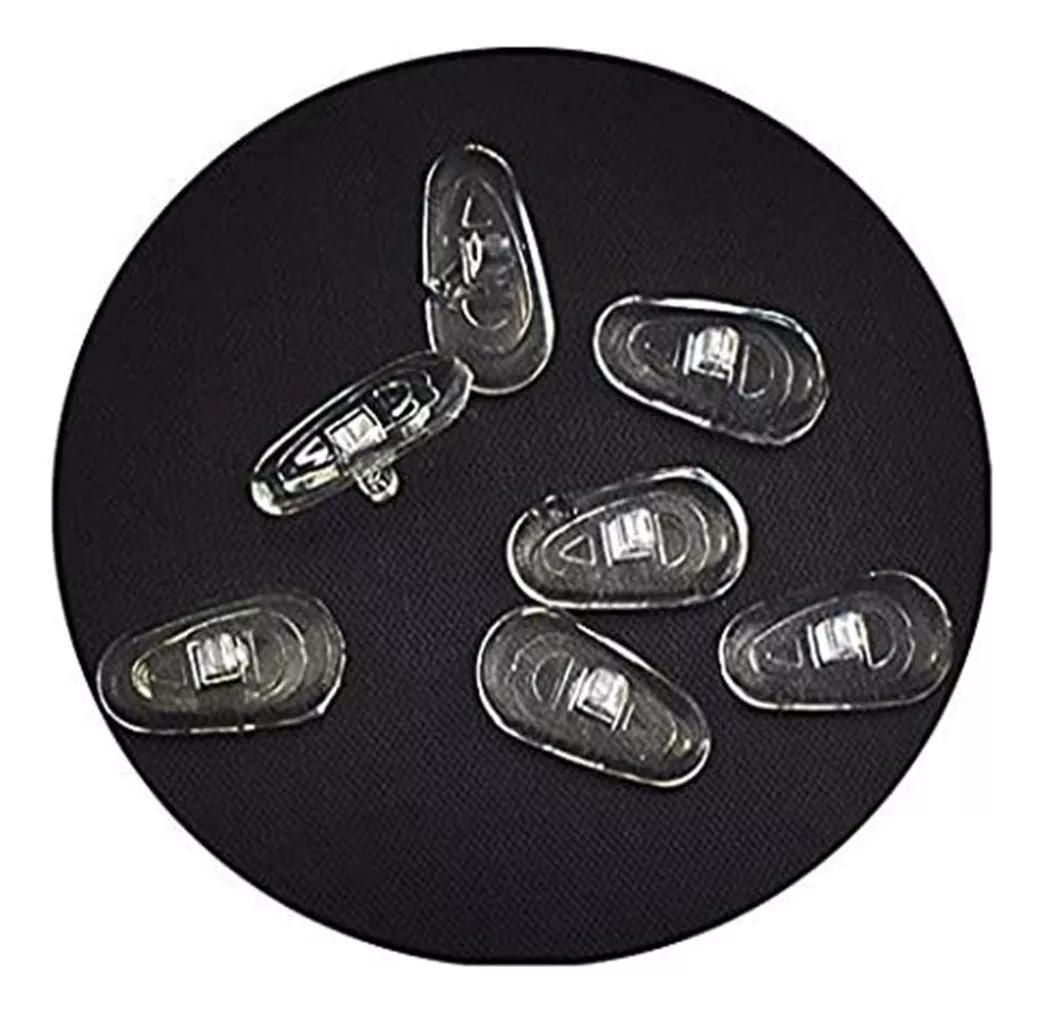 Plaqueta Óculos Silicone Encaixe Parafuso 13mm Transparente
