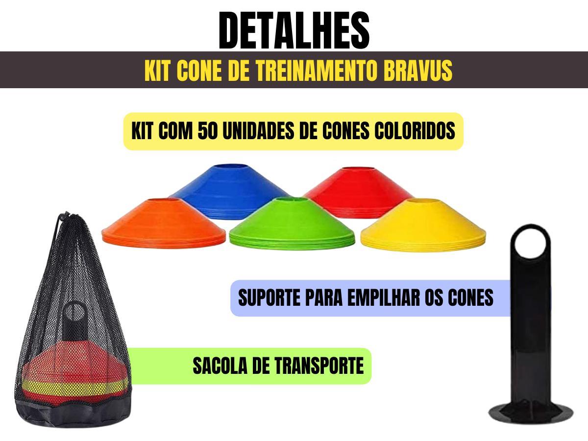 Miniatura Kit Cone Treinamento Agilidade Chapéu Chinês 50Un Sacolinha