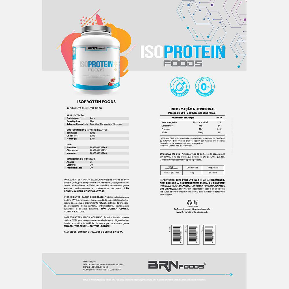 Miniatura Isoprotein Foods 2Kg Morango - Brnfoods