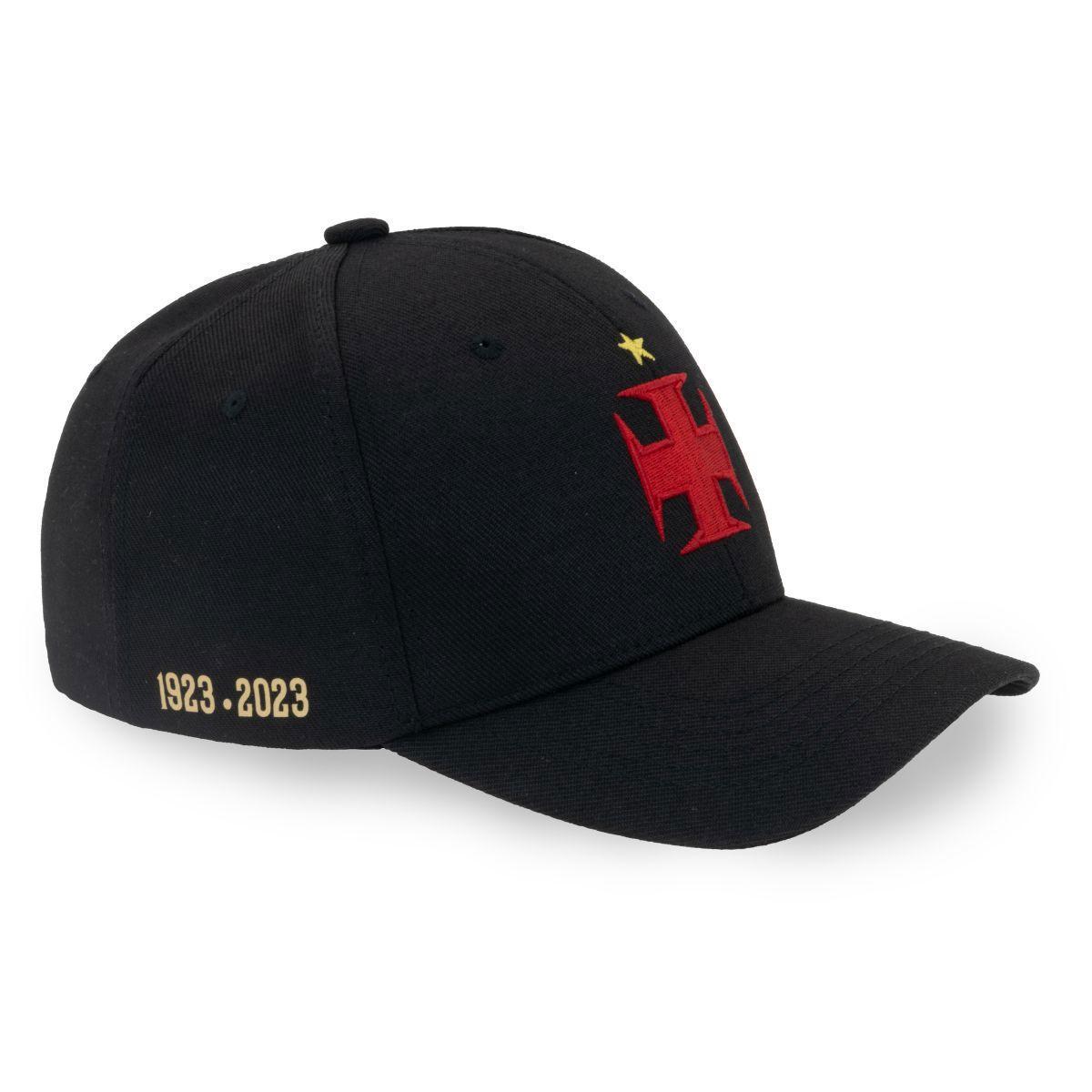 Miniatura Boné Vasco Da Gama Cruz De Malta Vermelho Em Preto Supercap