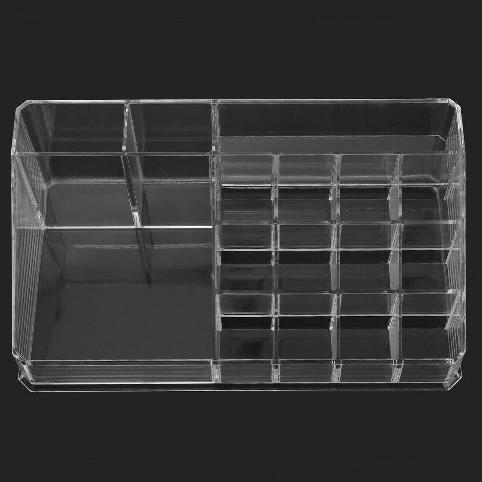 Miniatura Organizador Porta Maquiagem Batom Pincéis Acrílico 911 Transparente - 21cm - Acrílico - 12cm - 16 - 1