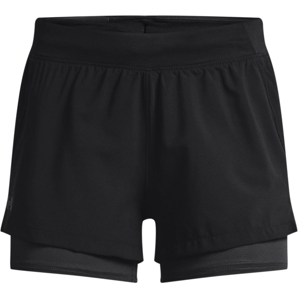 Shorts de Corrida Feminino Under Armour IsoChill Run 2N1 Preto - G
