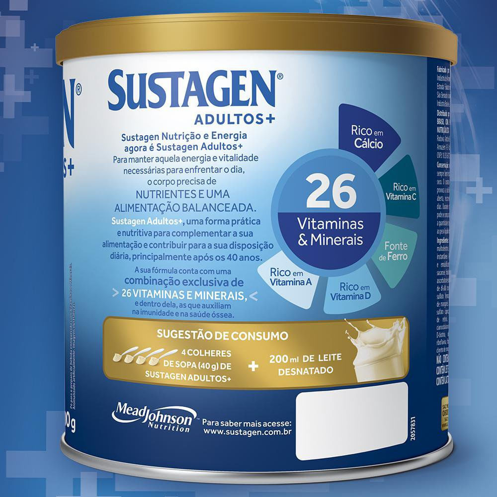 Miniatura Complemento Alimentar Sustagen Adultos+ Sabor Baunilha Lata 400g