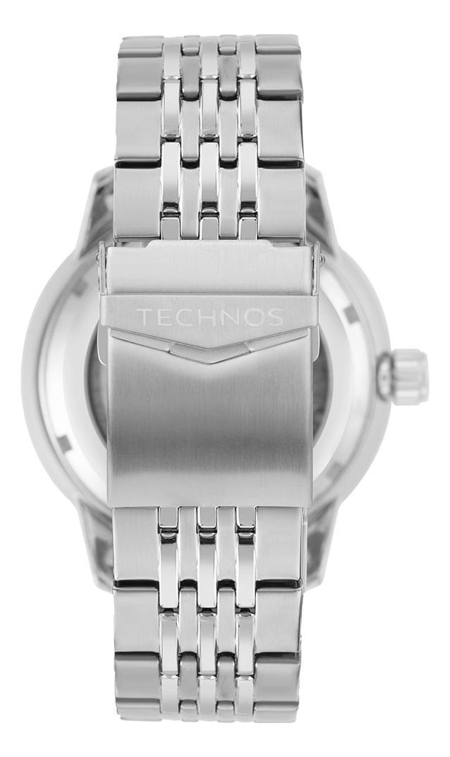Miniatura Relógio Technos Masculino Aut Prata - G3265As/1A Bisel Azul