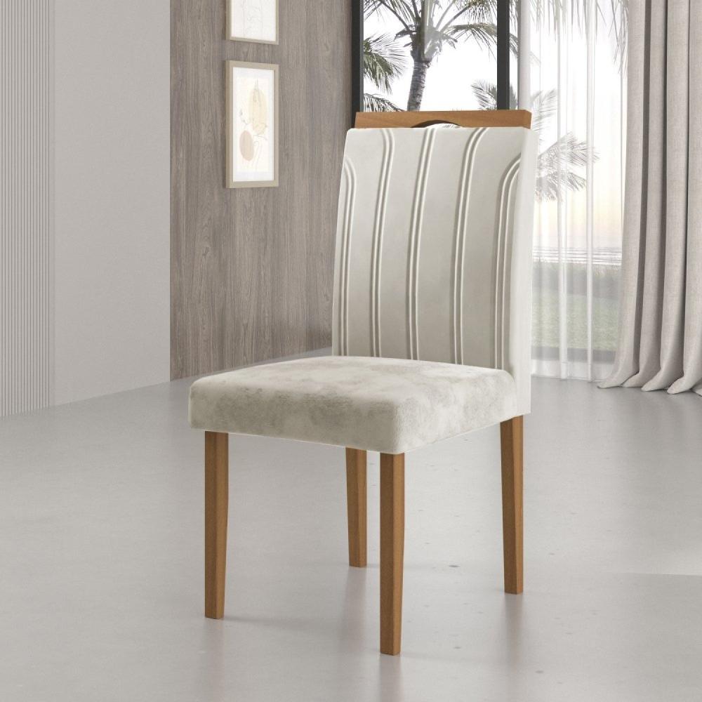 Miniatura Kit 4 Cadeiras com Puxador 03 Madenova Móveis Marfim/Mel