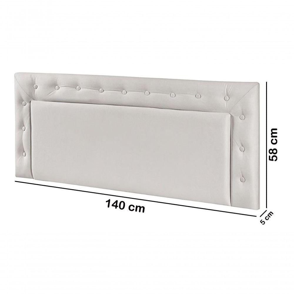 Conjunto Quarto Recamier Baú Cabeceira 140 Cm Bege