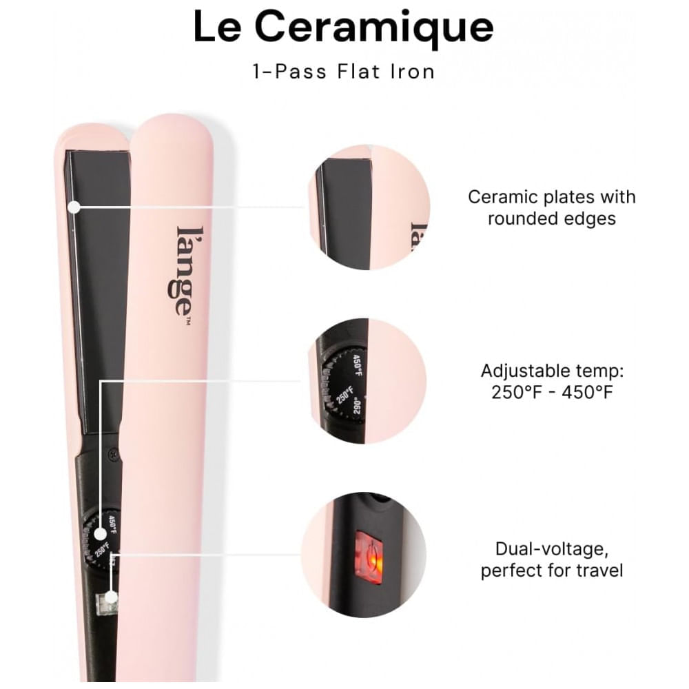 Miniatura Chapinha Prancha de Cabelo Profissional com Placas Revestidas de Cerâmica, Bivolt, LANGE HAIR 2431, Rosa