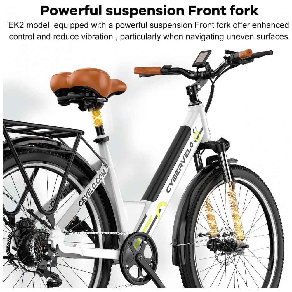 Miniatura Bicicleta Elétrica Cybervelo 1000 Peak para Adultos, Autonomia de até 80 Milhas com Bateria Removível, E-Bike Elétrica de 26 Polegadas com 7 Velocidad