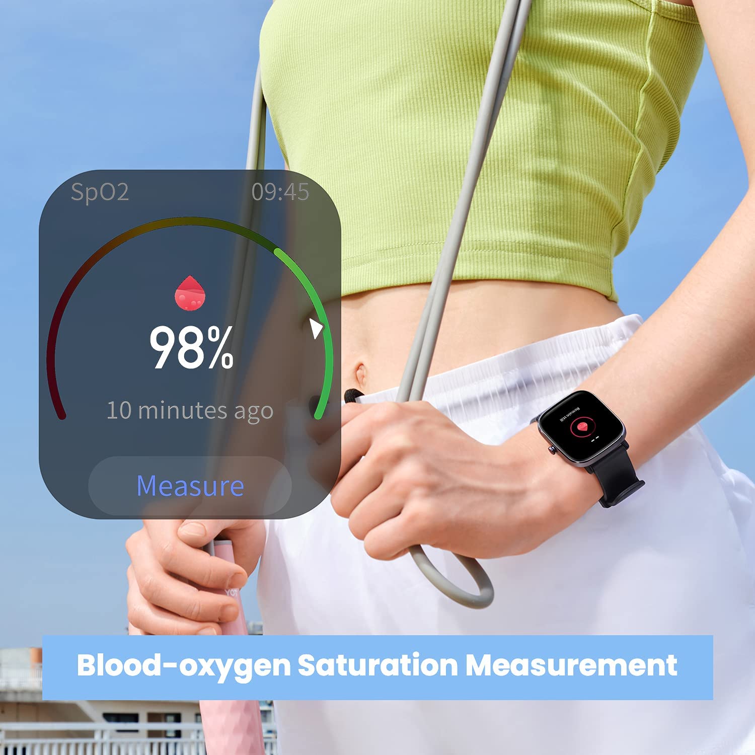 Miniatura Amazfit Relógio Smartwatch Esportivo à Prova dÁgua cM onitoramento Respiratório e Rastreador Físico para Iphone e Android Preto