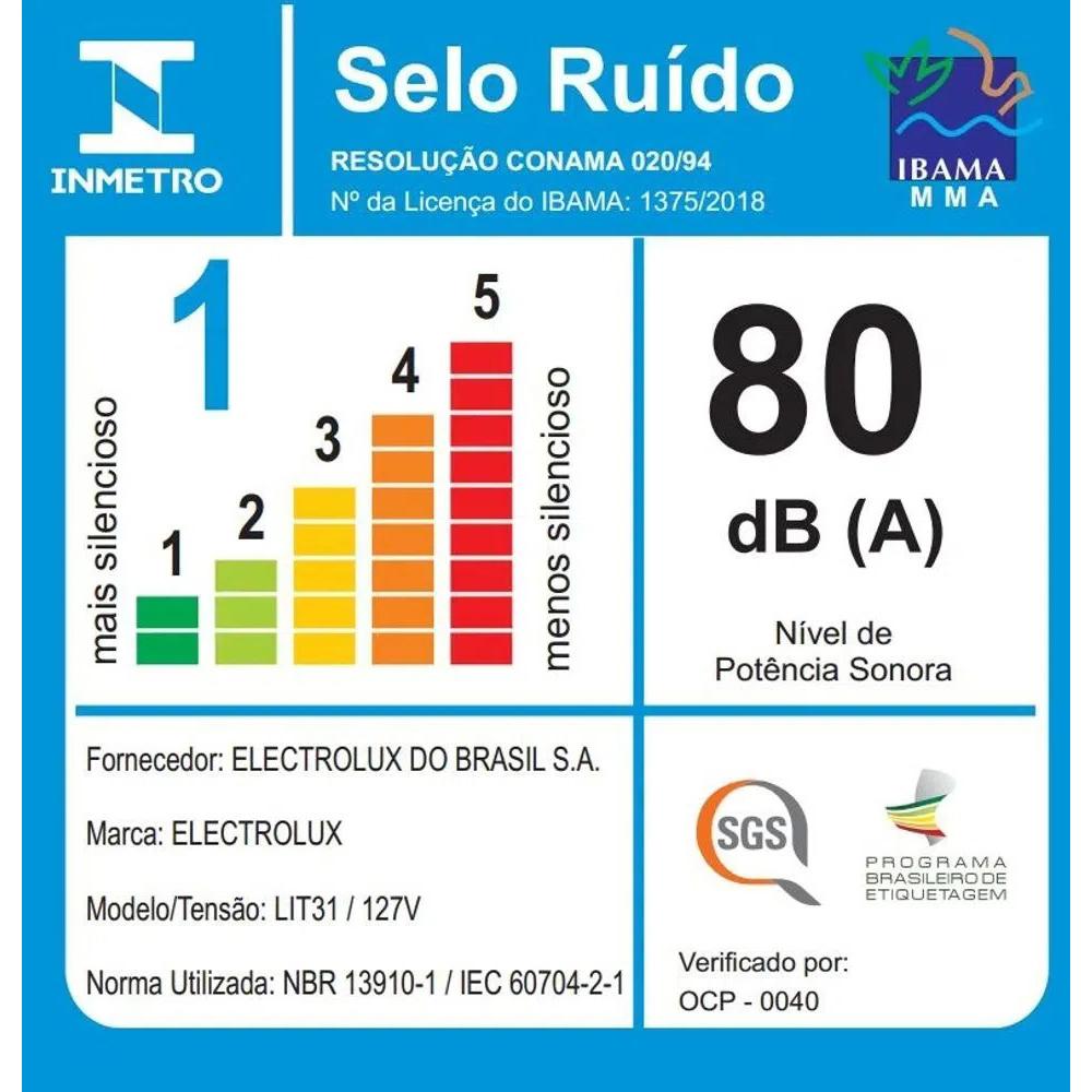 Miniatura Aspirador de Pó Electrolux Lite, 1 Litro, 1400 watts 110 Volts