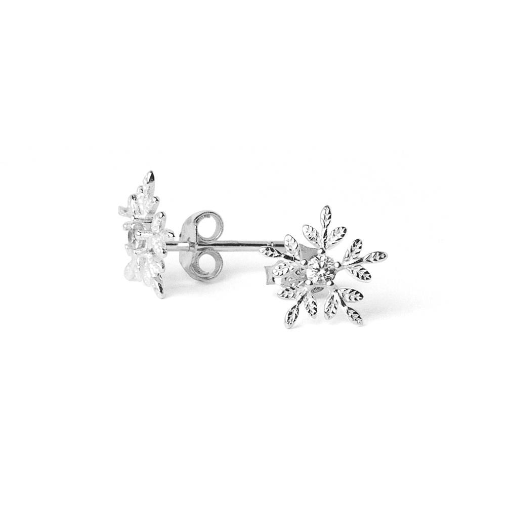 Miniatura Brinco Flocos de Neve Prata 925 - Delicadeza e Brilho