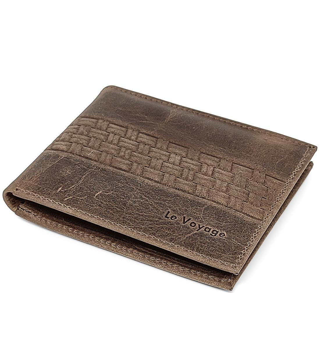 Miniatura Carteira Slim Masculina De Couro Le Voyage Cnh Cartões Notas