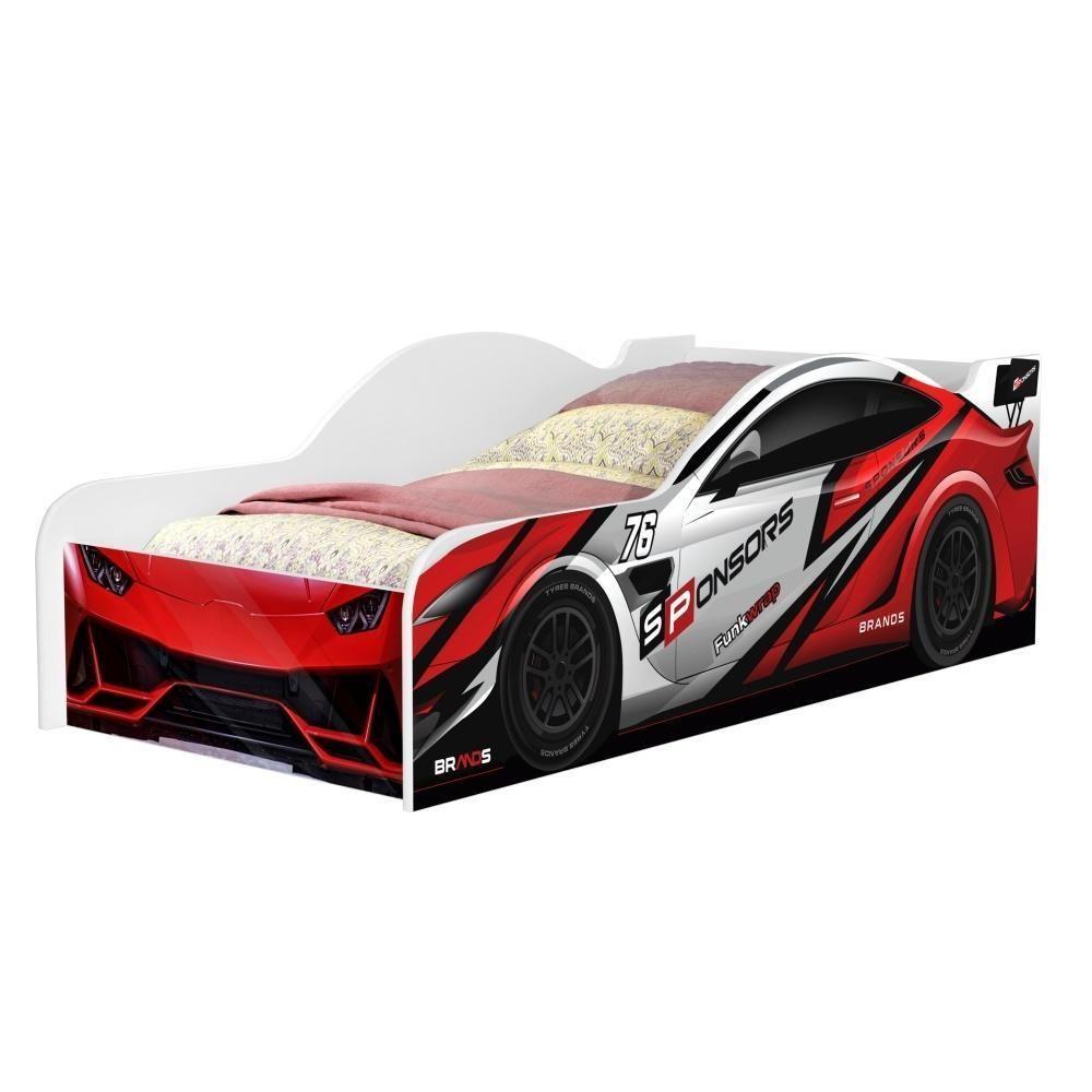 Miniatura Cama Carro Rally Solteiro Vermelho Full