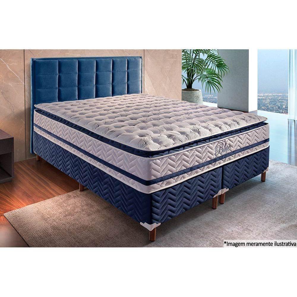 Colchão Solteiro Molas Visco Gel Ensacadas Masterpocket Blue Pillow Top (88x188x32) - Paropas