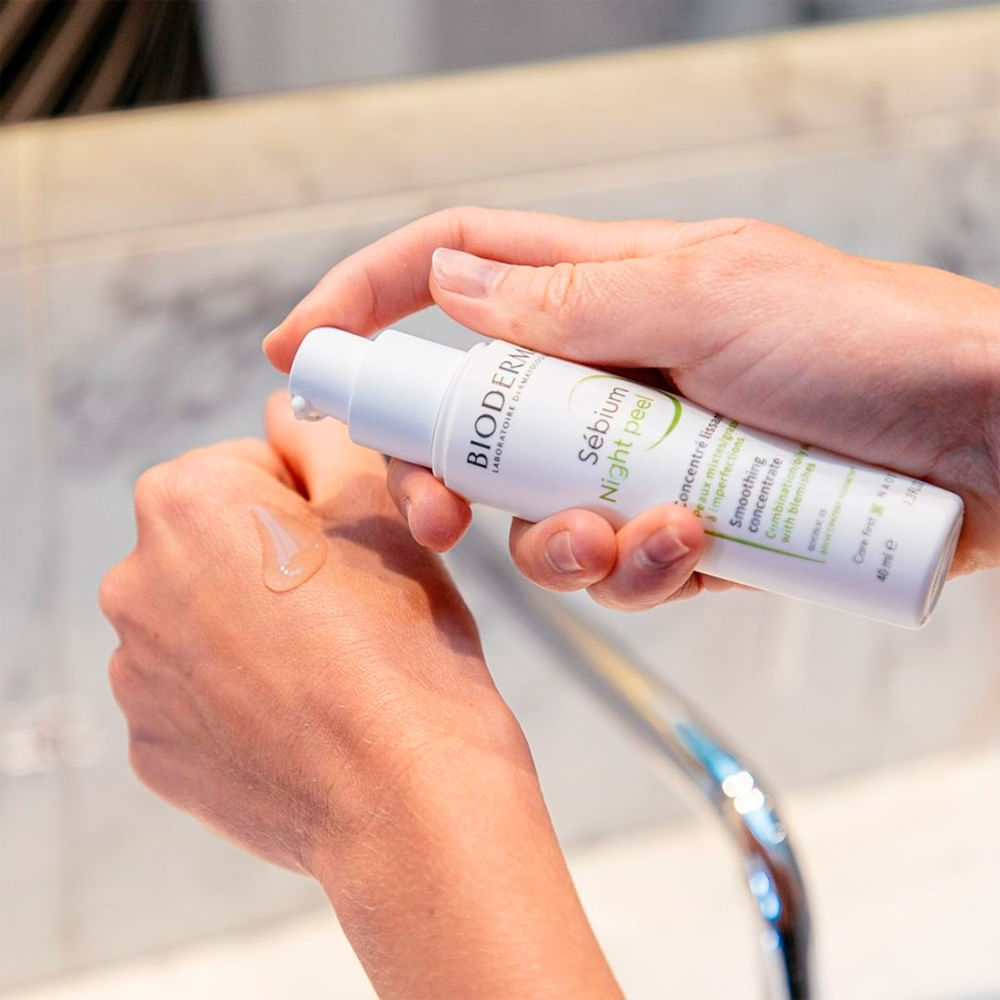 Miniatura Bioderma Sébium Night Peel Sérum Concentrado Renovador para Peles Oleosas e Acneicas 40ml