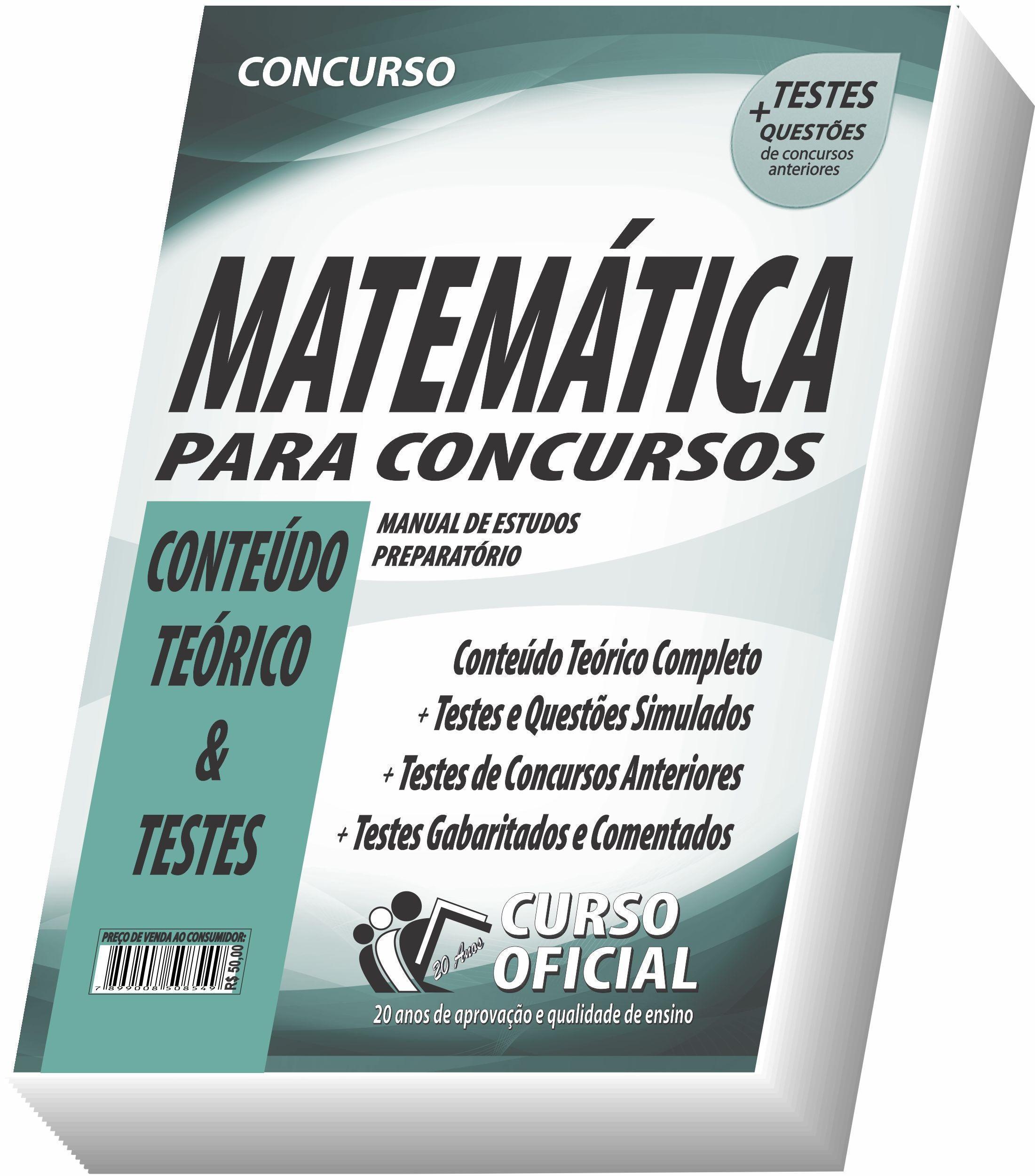 Miniatura Apostila Matemática Para Concursos Conteúdo Teórico E Testes