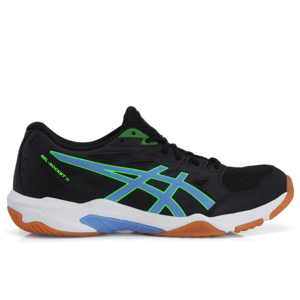 Miniatura Tênis Asics Gel Rocket 11 Preto e Azul 38