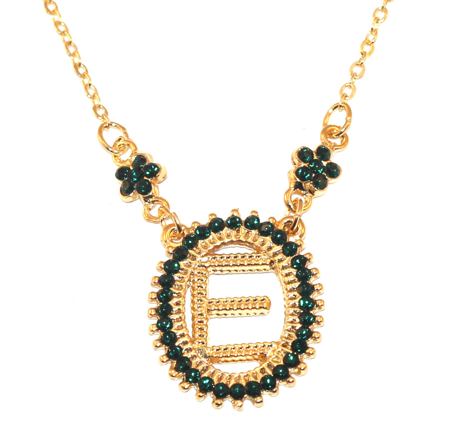 Miniatura Colar Inicial E Lembrancinha Letra Folheado Ouro 18k