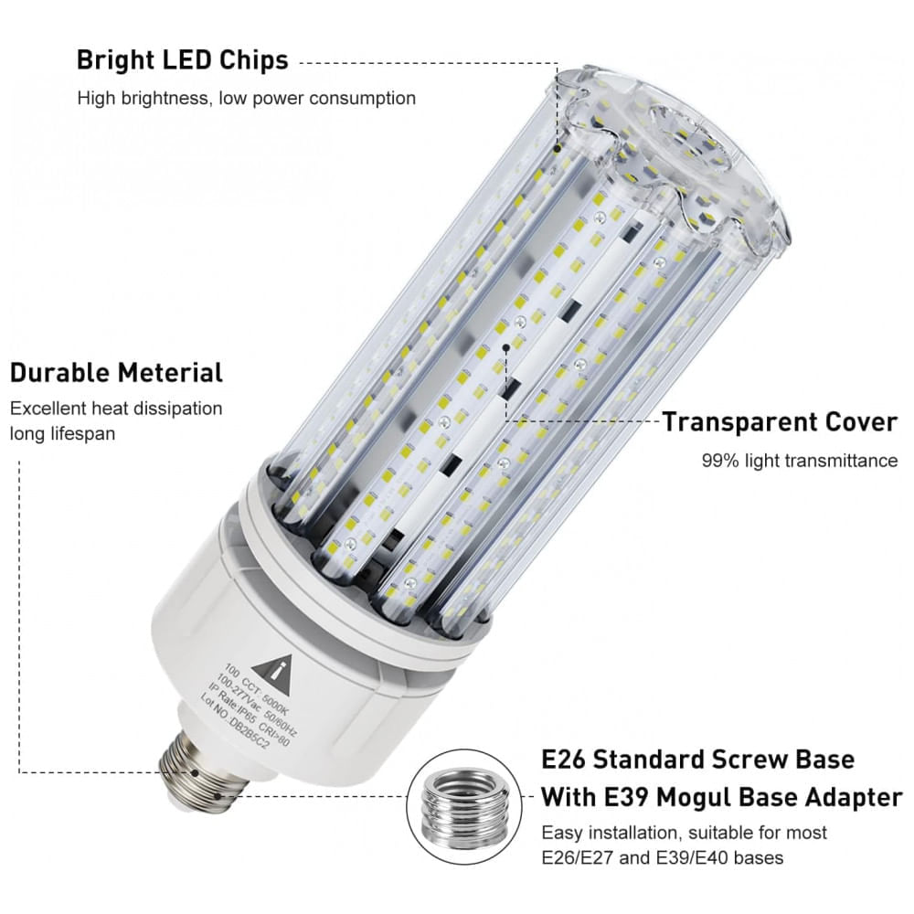 Lâmpada LED Base E26, E39 com … | Shopping do Inter, image size:1000x1000