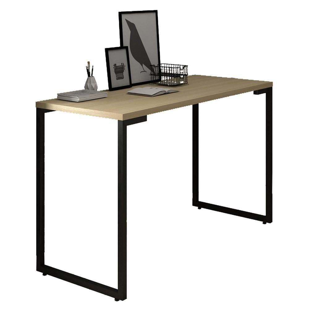 Miniatura Mesa Escritório 120cm Estilo Industrial New Port F02 Nature - Mpozenato