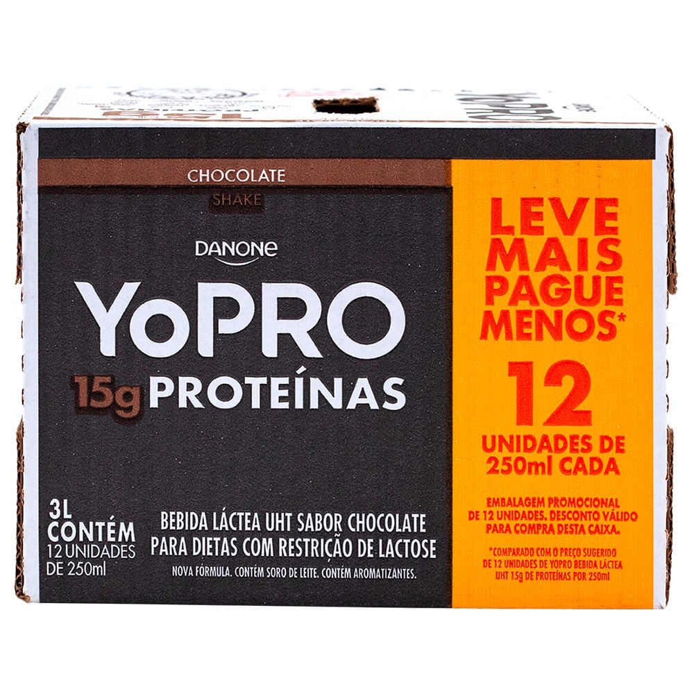 Miniatura Yopro Bebida Láctea Uht Chocolate 15g De Proteínas 250ml - 12 Unidades