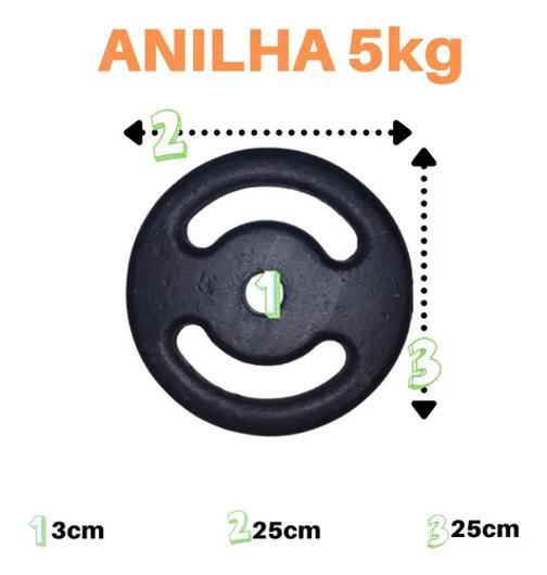 Miniatura Kit 2 X Anilhas Super Premium De 5Kg Ferro Pintada