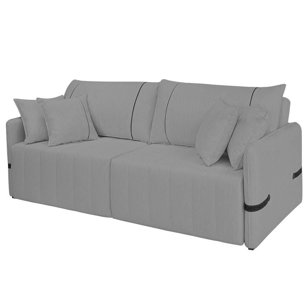Miniatura Sofá Cama Retrátil 160cm Essence D05 Linho Grafite/preto - Mpozenato