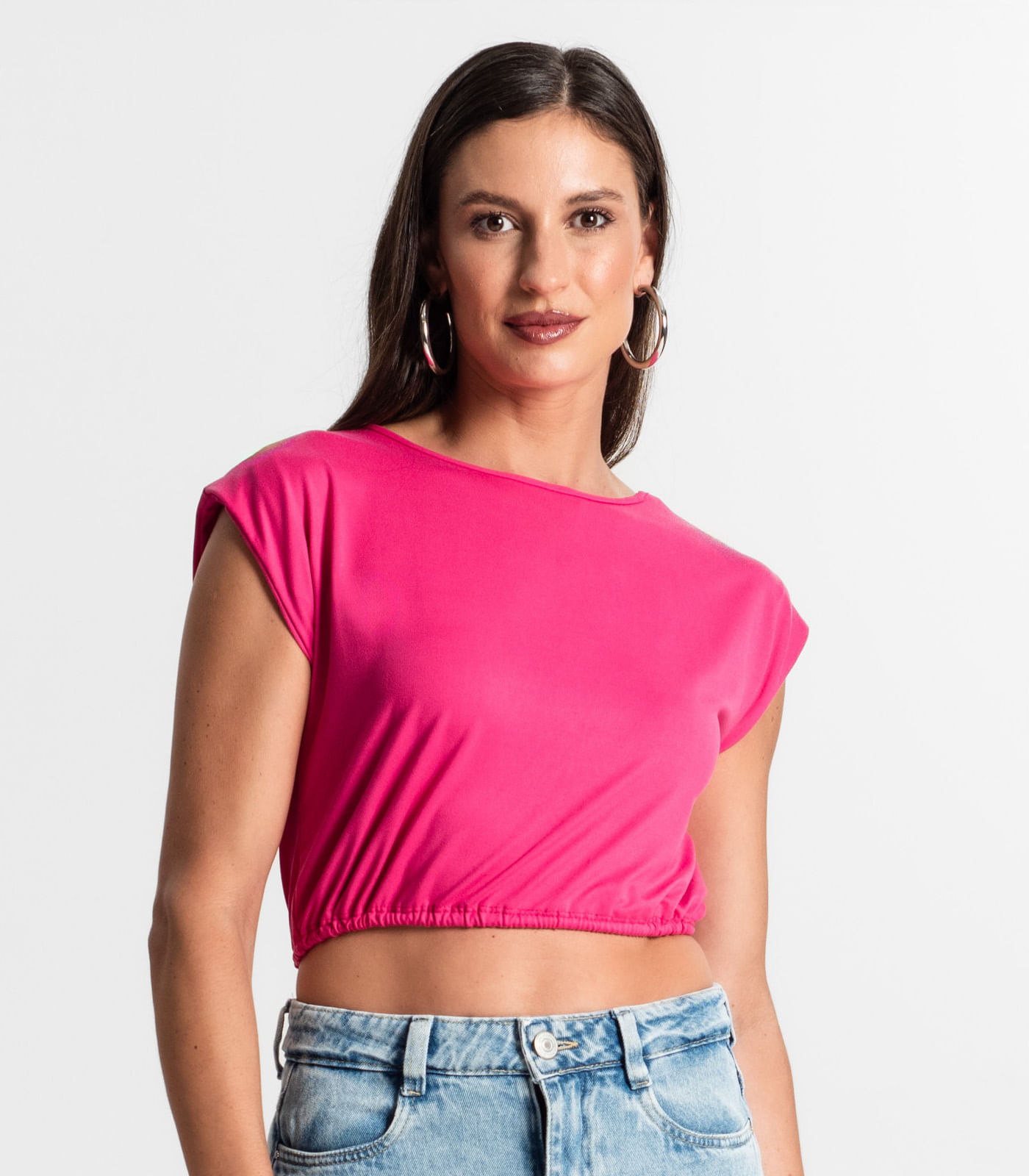 Miniatura Blusa Feminina Manga Curta Rovitex Rosa G