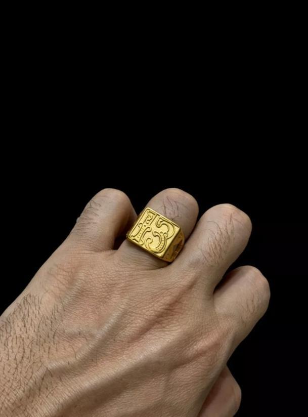 Anel Da Sorte Número 13 Banhado A Ouro 18K Luxo
