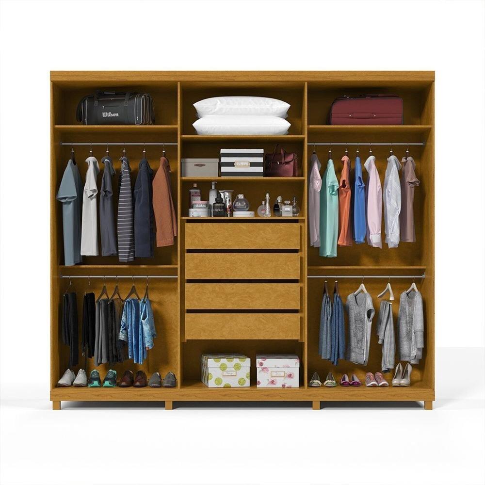 Miniatura Guarda-Roupa Casal 6 Portas Absolut New 100% MDF Naturale/Off White