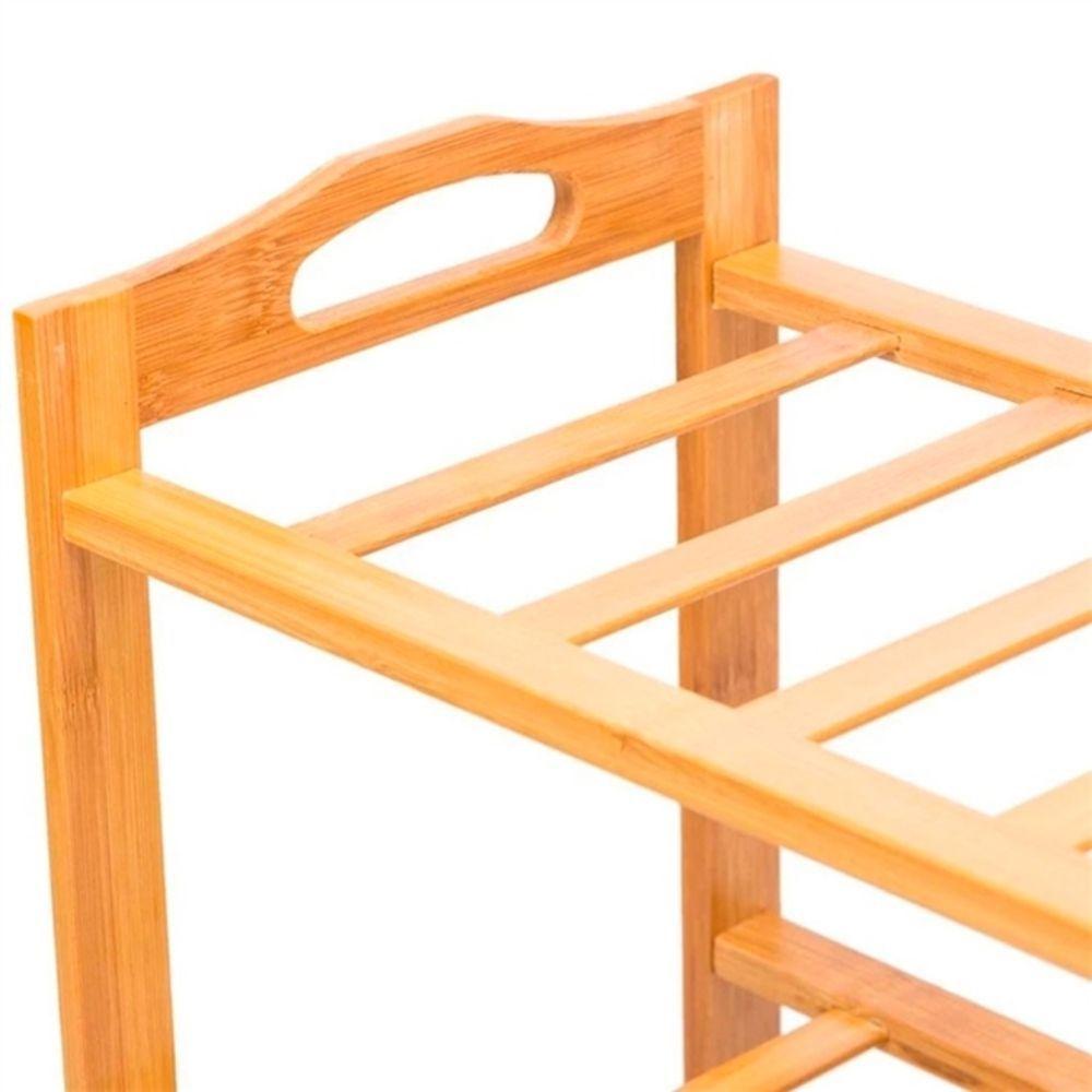 Miniatura Sapateira De Bambu 24 Sapatos Com 4 Prateleiras 12 Pares Organizador De Casa E Sapatos Ecologico Em Madeira Desmontavel