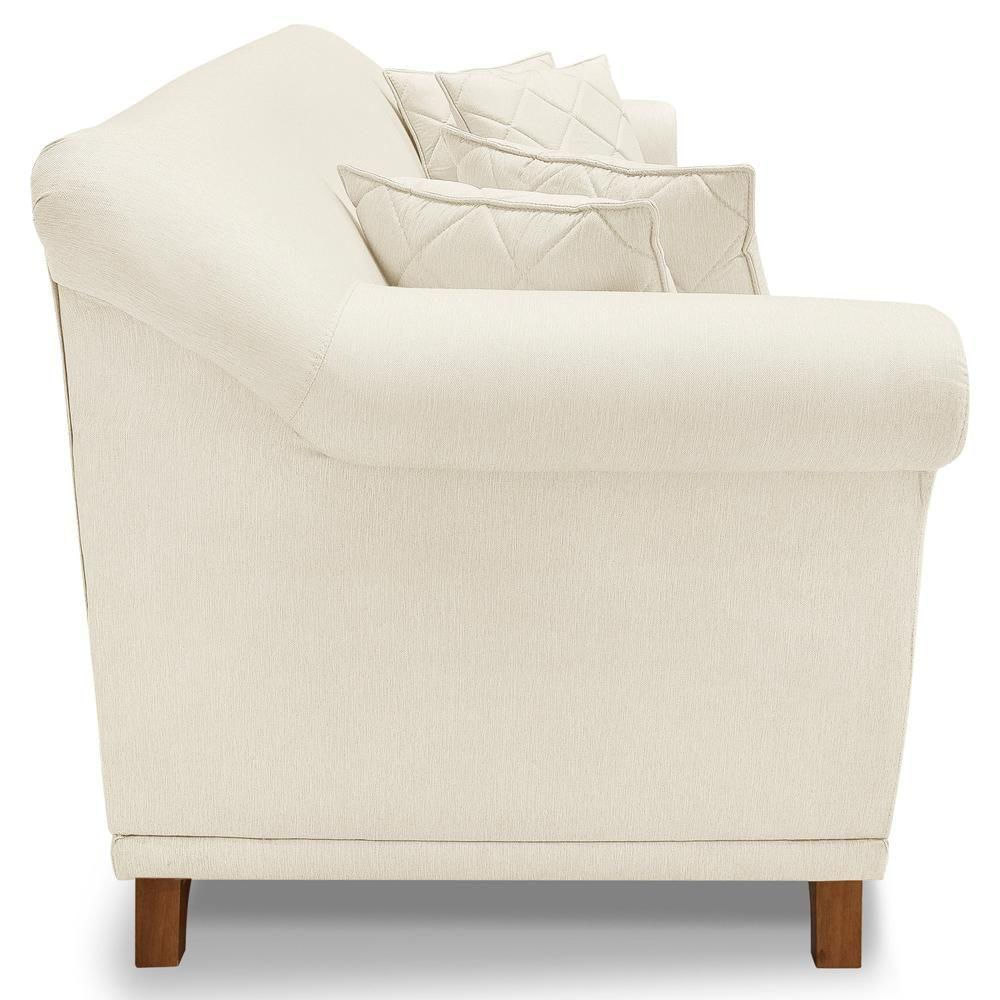 Miniatura Sofa 2 Lugares Retro Polo 180cm Com Almofada Linho Natural Ezz Natural