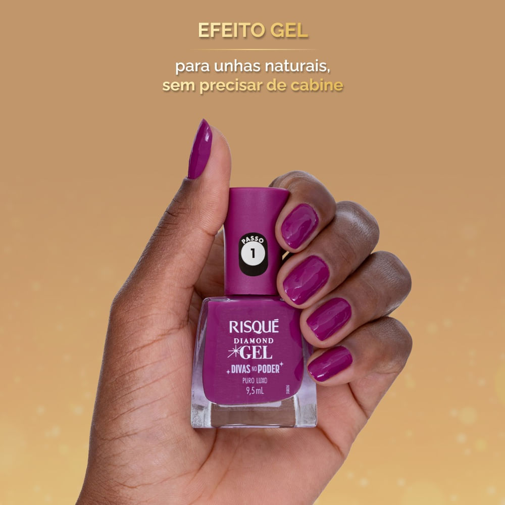 Esmalte Risqué Diamond Gel Divas no Poder Puro Luxo 9,5ml