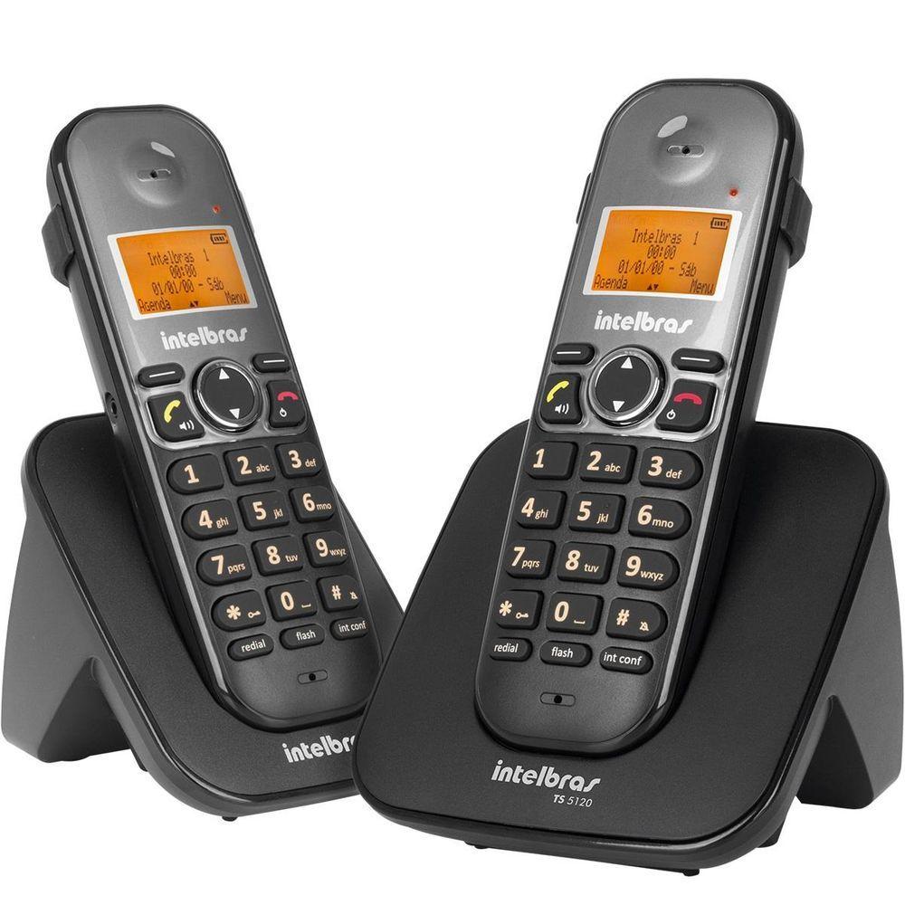 Miniatura Telefone Intelbras Sem Fio Ts 5122 Base E Ramal - Preto - 4125122