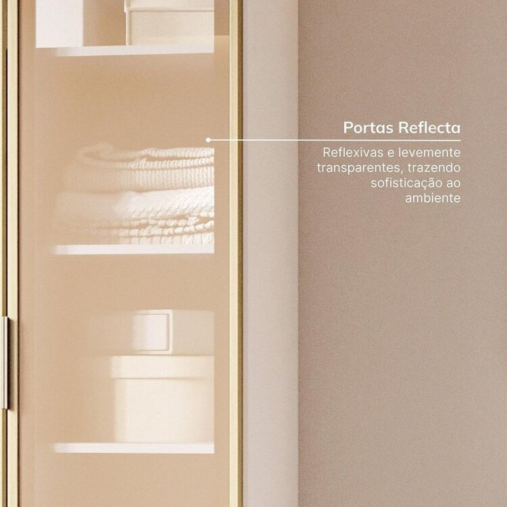 Guarda Roupa Linear 1 Porta Reflecta Jade Cabecasa Madeiramadeira Branco Fosco