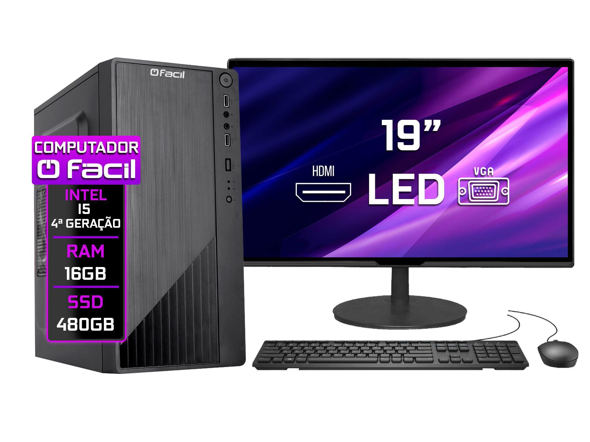 Miniatura Computador Completo Intel I5 (4 Geração) 16Gb Ssd 480Gb